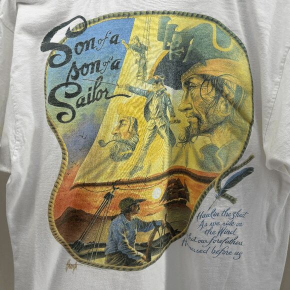 1995 Vtg XL Caribbean Soul Son Of A Sailor Jimmy Buffet Single Stitch T Shirt - Picture 1 of 8